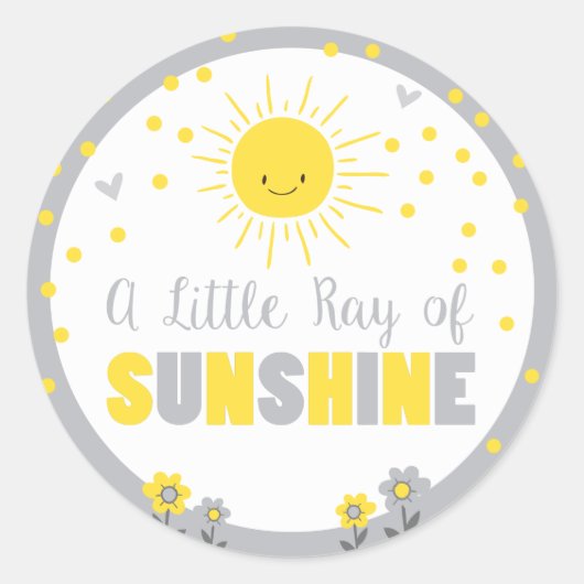 Een zonnestraal Baby shower Envelope Summer Ronde Sticker (Voorkant)