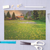 Een Zonnevaste Boerderij met een wit en geel bloem Tissuepapier (Craft)