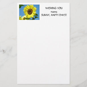 EEN ZONNIGE DAG GEWENST! ZONNEBLOEM Briefpapier
