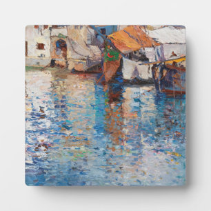 Een zonnige dag in de oude haven van Leontine Fotoplaat