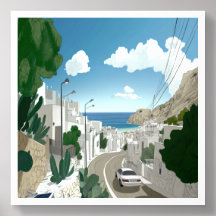 Een zonnige dag in een kustplaats