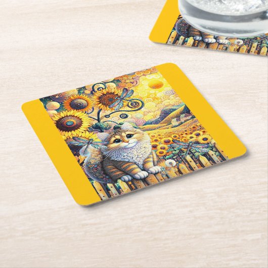 Een zonnige dag kartonnen onderzetters (Schuin)