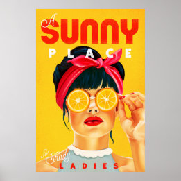 "Een zonnige plek voor de slachterij" Retro Pinup Poster