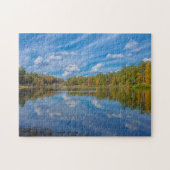 Een zonnige reflectie op de Herfst Legpuzzel (Horizontaal)