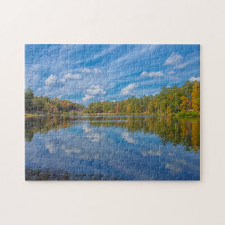Een zonnige reflectie op de Herfst Legpuzzel