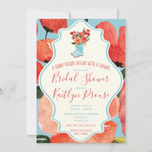 Een zonnige Toekomst begint met een Shower! Regen  Kaart (Voorkant)