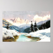 Een zonnige winterdag met een Uitzicht van de dolo Poster (Voorkant)