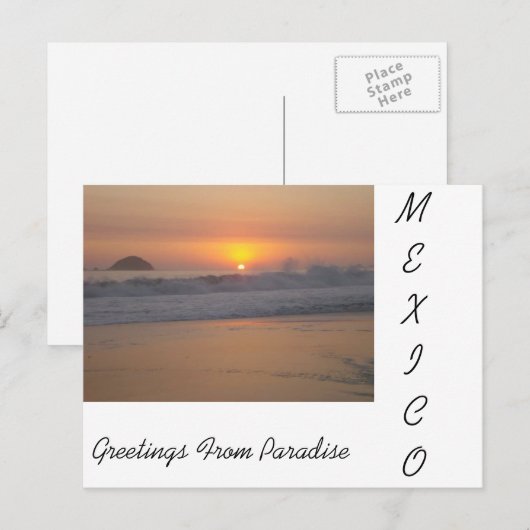 Een zonsondergang in Mexico Briefkaart (Voorkant / Achterkant)