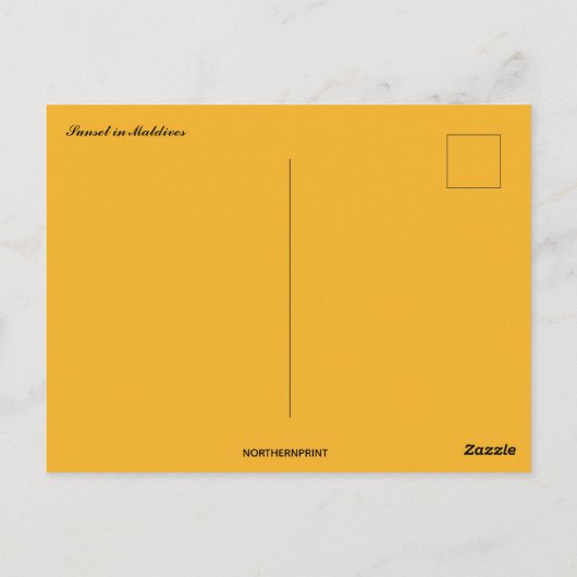 Een zonsondergang op de Malediven Briefkaart (Achterkant)
