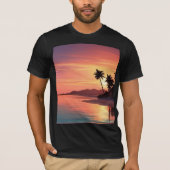 Een zonsondergang op het strand t-shirt (Voorkant)