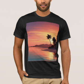 Een zonsondergang op het strand t-shirt