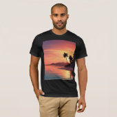 Een zonsondergang op het strand t-shirt (Voorkant volledig)