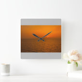 Een zonsondergang op zee op wandklok (Huis)
