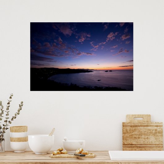 Een zonsondergang over de Oceaan in Costa Rica Poster (Keuken)