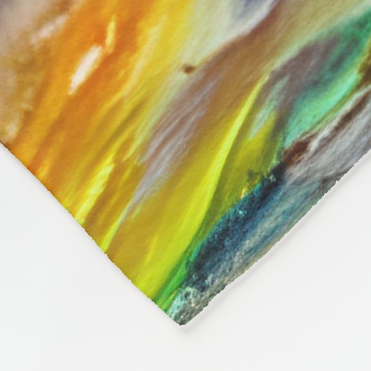 Een  zonsondergang over de waterreflectie fleece deken (Hoek)