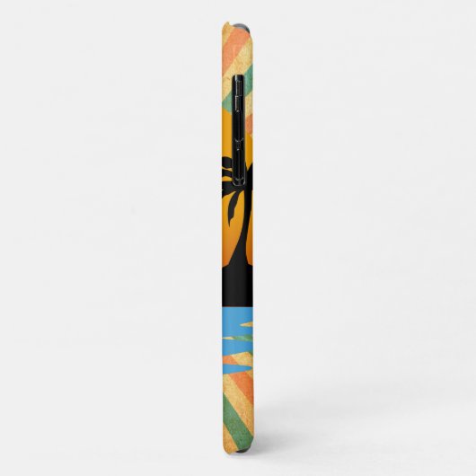 Een zonsondergang retro met cocunute boom Case-Mate iPhone case (Achterkant/links)