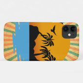 Een zonsondergang retro met cocunute boom Case-Mate iPhone case (Achterkant (horizontaal))