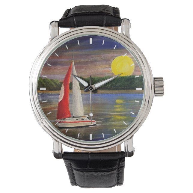 Een zonsondergang van Gary Poling Horloge (Voorkant)
