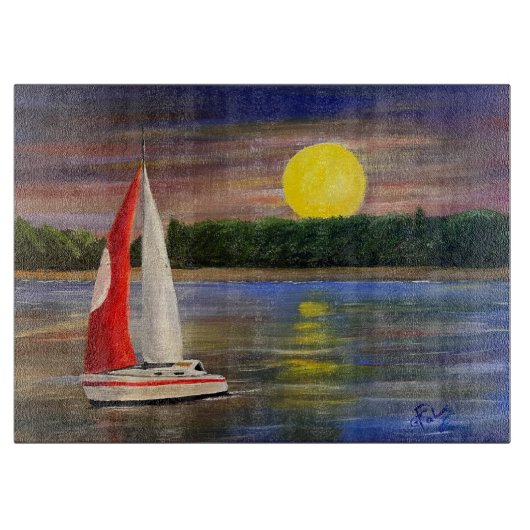 Een zonsondergang van Gary Poling Snijplank (Voorkant)