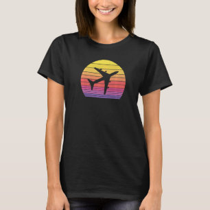 Een  zonsonderstel 747 straalvliegtuig 4 t-shirt