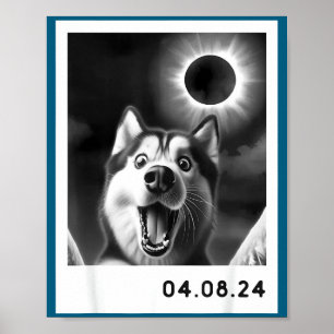 Een Zonsverduistering Totaliteit Siberische Husky Poster