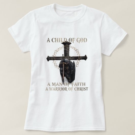 Een zoon van God een Man van geloof een aanhanger T-shirt (Design voorkant)