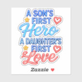 Een Zoon Zijn Eerste Held, Een Dochter Haar Eerste Sticker (Vel)