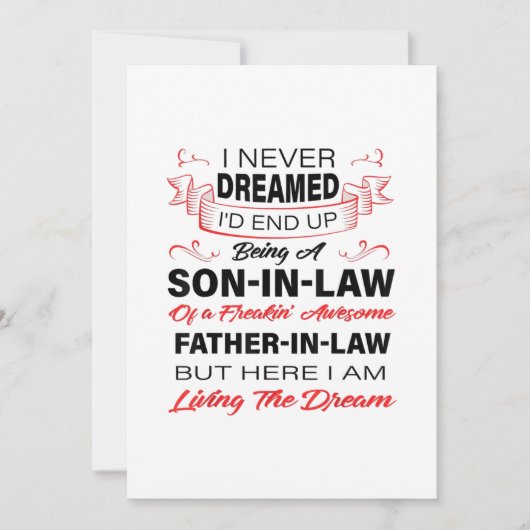 Een zoon zijn in de wet die je zoon geeft aankondiging (Voorkant)