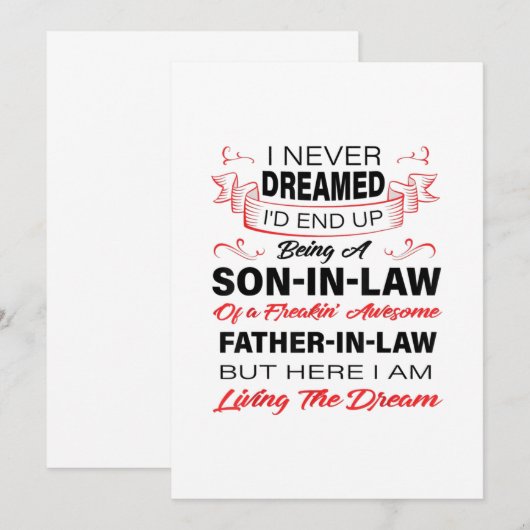 Een zoon zijn in de wet die je zoon geeft aankondiging (Voorkant / Achterkant)