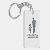 Een Zoon's Eerste Held Vader Sweatshirt Sleutelhanger (Voorkant Links)