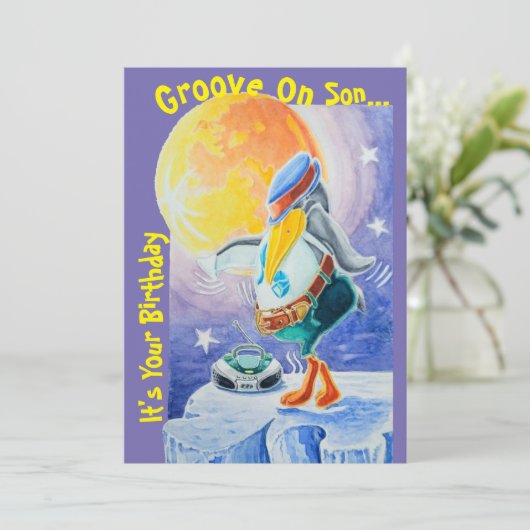 Een zoon's verjaardag wenskaart plat dank u kaart (Staand voorkant)