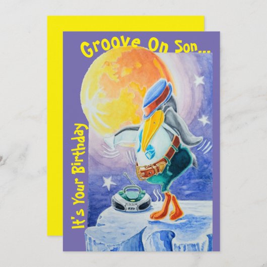 Een zoon's verjaardag wenskaart plat dank u kaart (Voorkant / Achterkant)