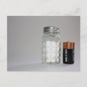 Een zout en batterij briefkaart