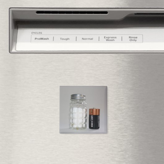 Een zout en batterij magneet (Insitu (Vaatwasser))