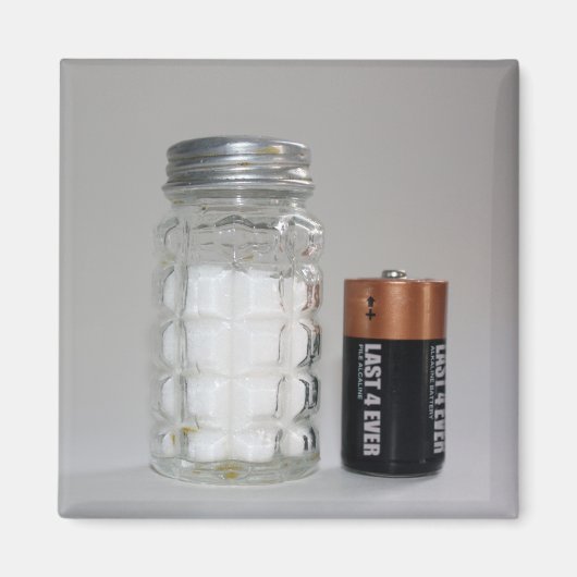 Een zout en batterij magneet (Voorkant)