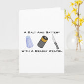 Een zout en batterij met een dodelijk wapen kaart (Gele Bloem)