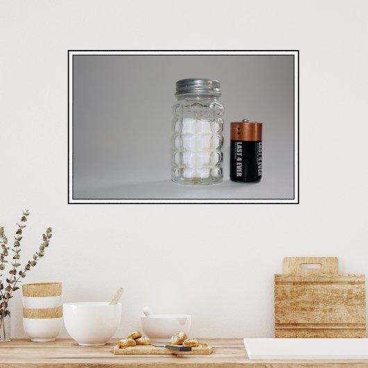 Een zout en batterij poster (Keuken)