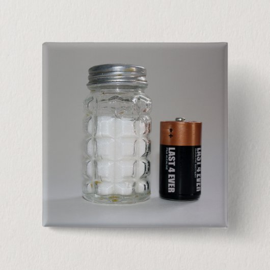 Een zout en batterij vierkante button 5,1 cm (Voorkant)