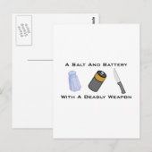 Een zout- en batterijbatterij met een dodelijke wa briefkaart (Voorkant / Achterkant)