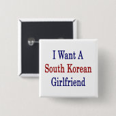 Een Zuid-Koreaans Vriendin Vierkante Button 5,1 Cm (Voorkant /achterkant)