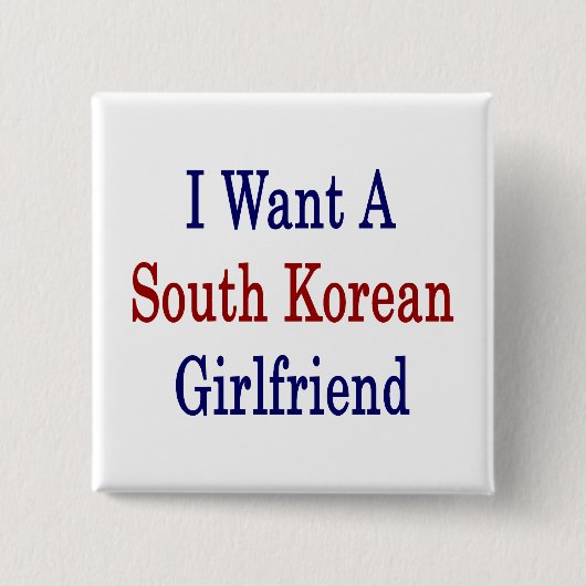 Een Zuid-Koreaans Vriendin Vierkante Button 5,1 Cm (Voorkant)