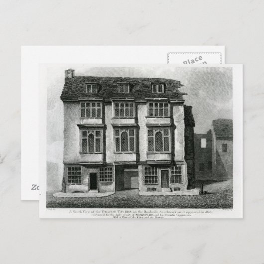Een zuidelijk Uitzicht van de Falcon Tavern Briefkaart (Voorkant / Achterkant)