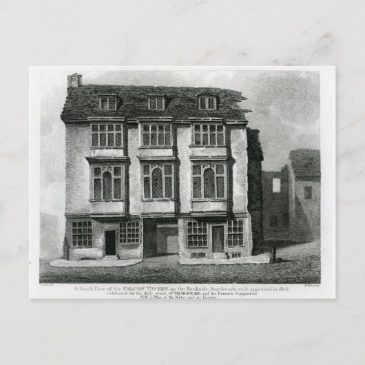 Een zuidelijk Uitzicht van de Falcon Tavern Briefkaart (Voorkant)