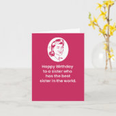 Een zus die de beste zus ter wereld heeft kaart (Gele Bloem)