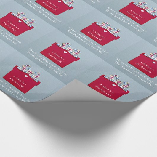 Een zusje is een kostbaar cadeau cadeaupapier (Hoek)