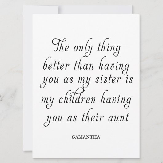 Een zuster is een cadeau aan het hart kaart (Voorkant)