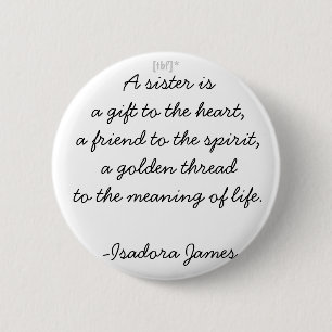 Een zuster ronde button 5,7 cm