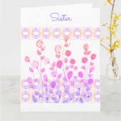 Een zuster verjaardag groeten kaart (Gele Bloem)