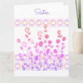 Een zuster verjaardag groeten kaart (Voorkant)