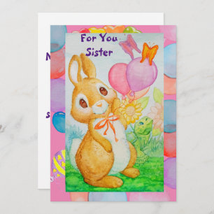 Een zuster's Birthday Greetings Card Feestdagenkaart